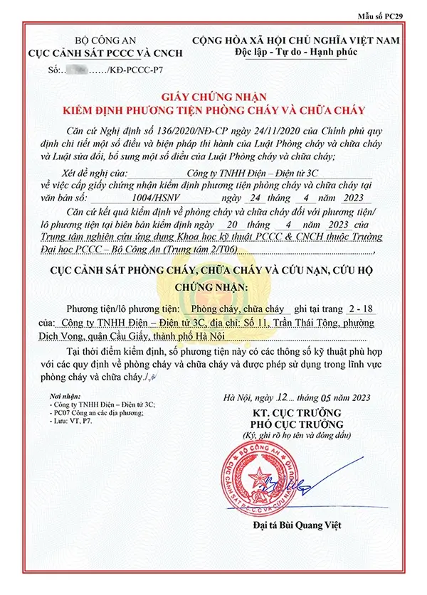 giấy kiểm định cửa chống cháy giấy chứng nhận kiểm định cửa chống cháy