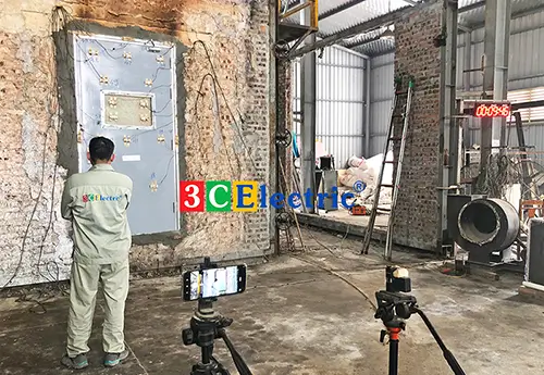 kiểm định cửa chống cháy EI90 cửa chống cháy đốt kiểm định