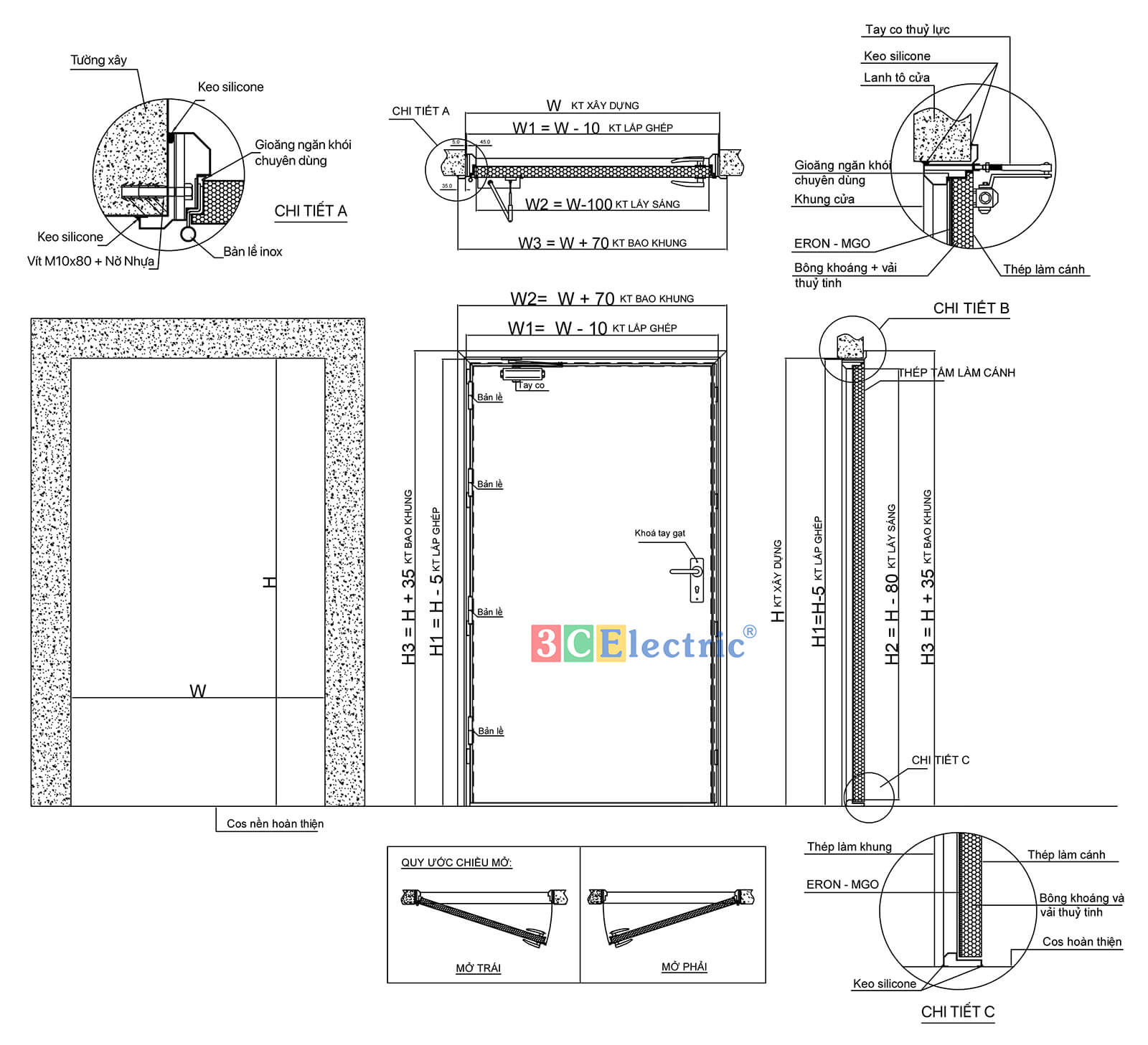 bản vẽ kỹ thuật cửa chống cháy 2 cánh bản vẽ kỹ thuật cửa chống cháy